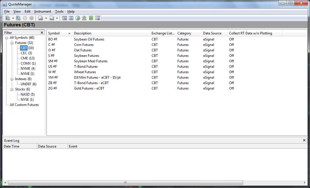 Quote Manager window